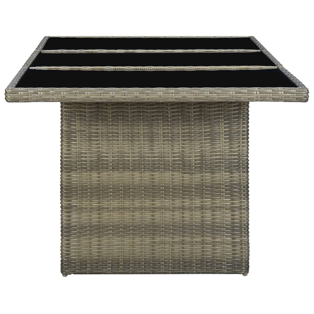 Tuintafel Poly Rattan En Gehard Glas Bruin