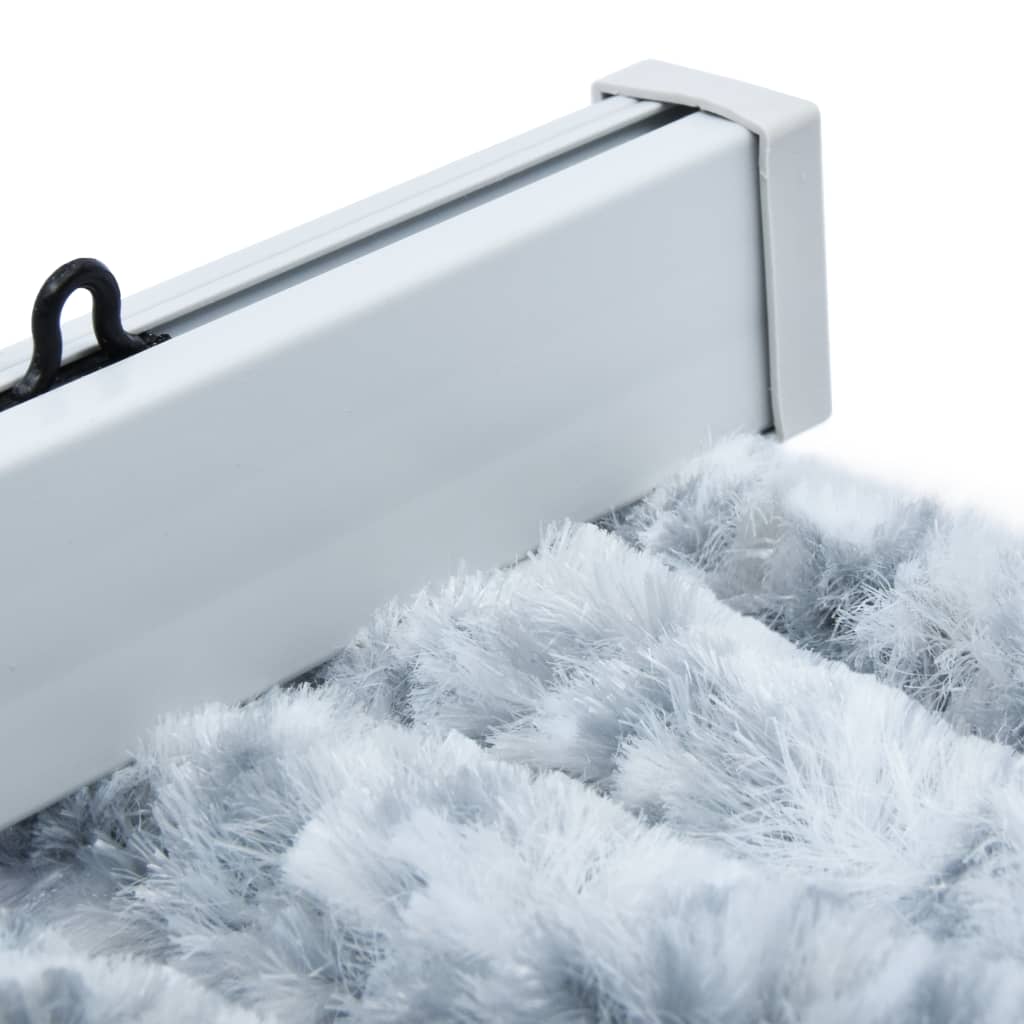 Vliegengordijn 56X200 Cm Chenille Wit En Grijs