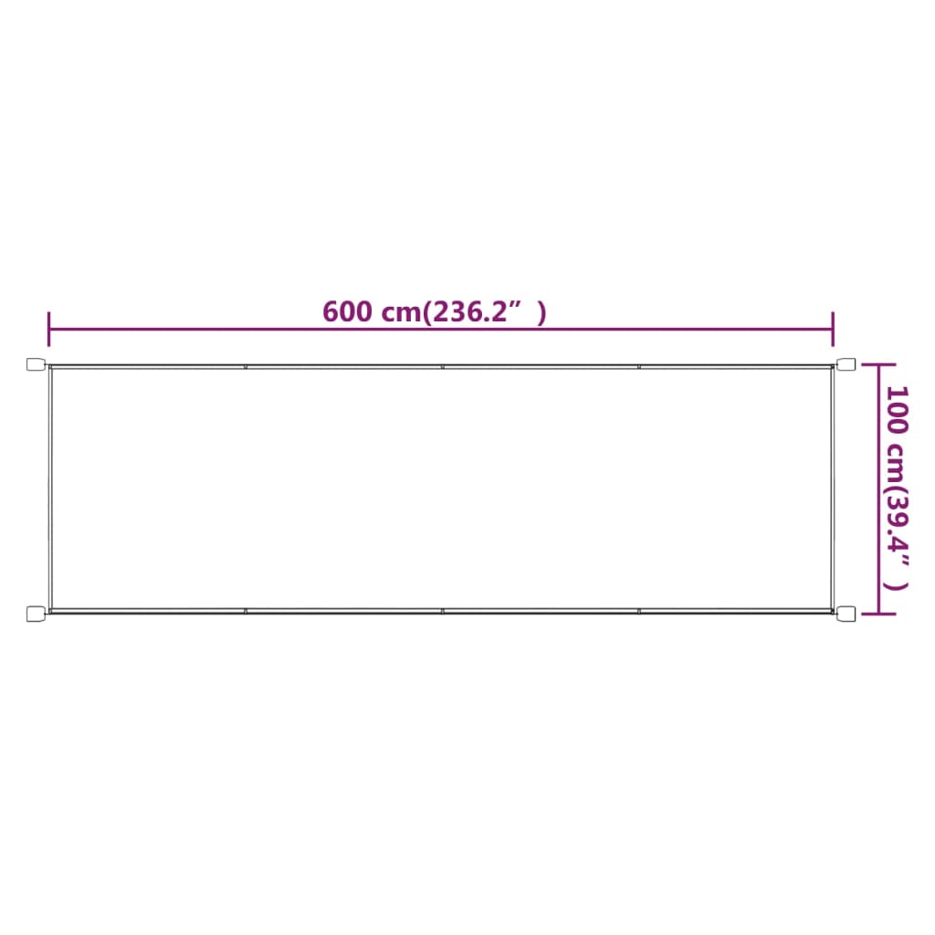 Luifel Verticaal 100X600 Cm Oxford Stof Blauw