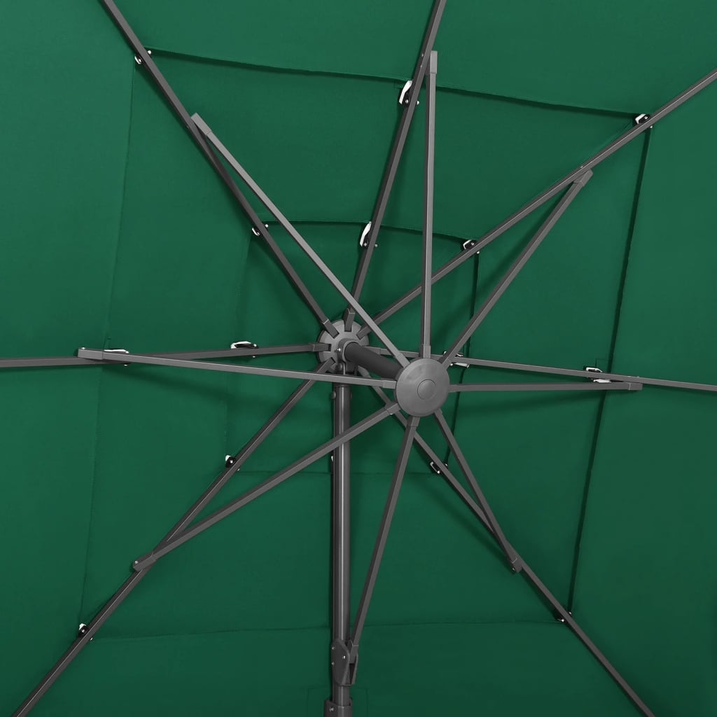 Parasol 4-Laags Met Aluminium Paal 250X250 Cm Groen