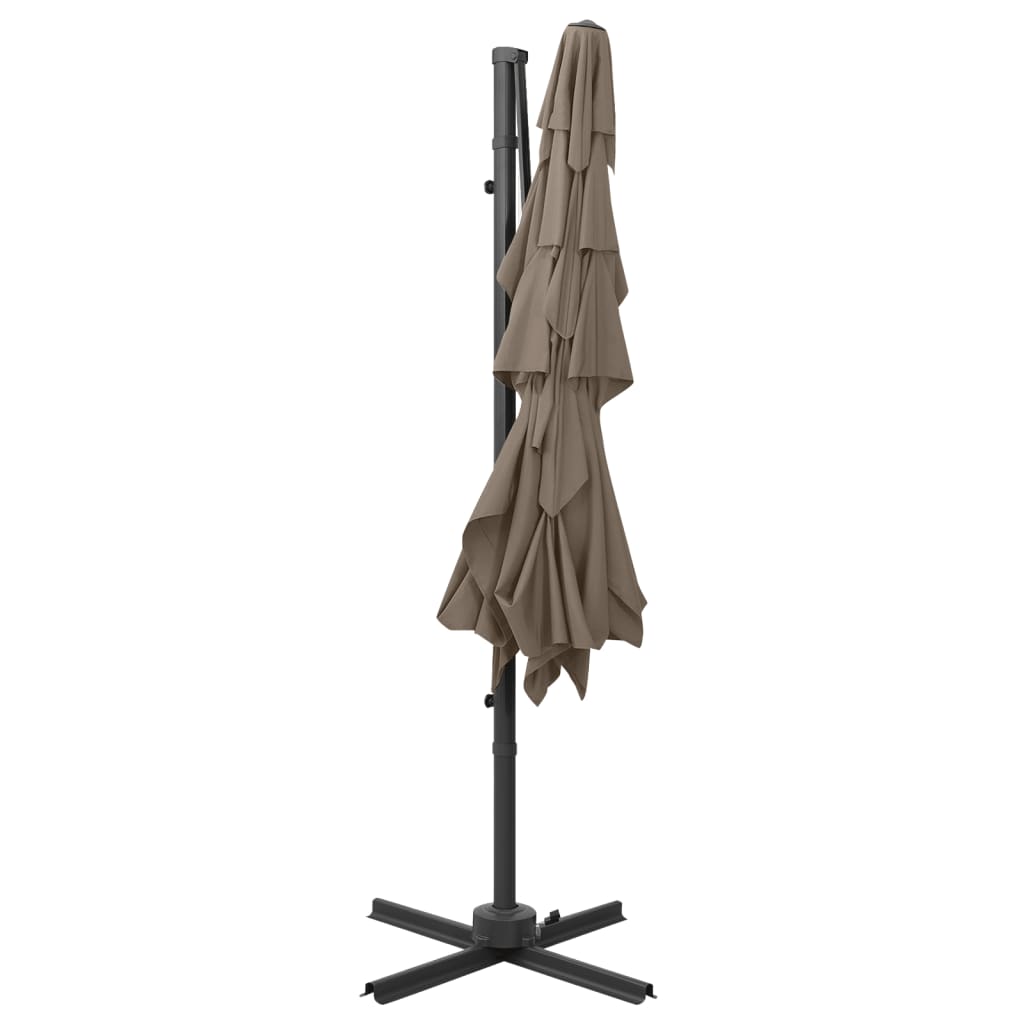 Sonnenschirm 4-lagig mit Aluminiumstange 250 x 250 cm Taupe