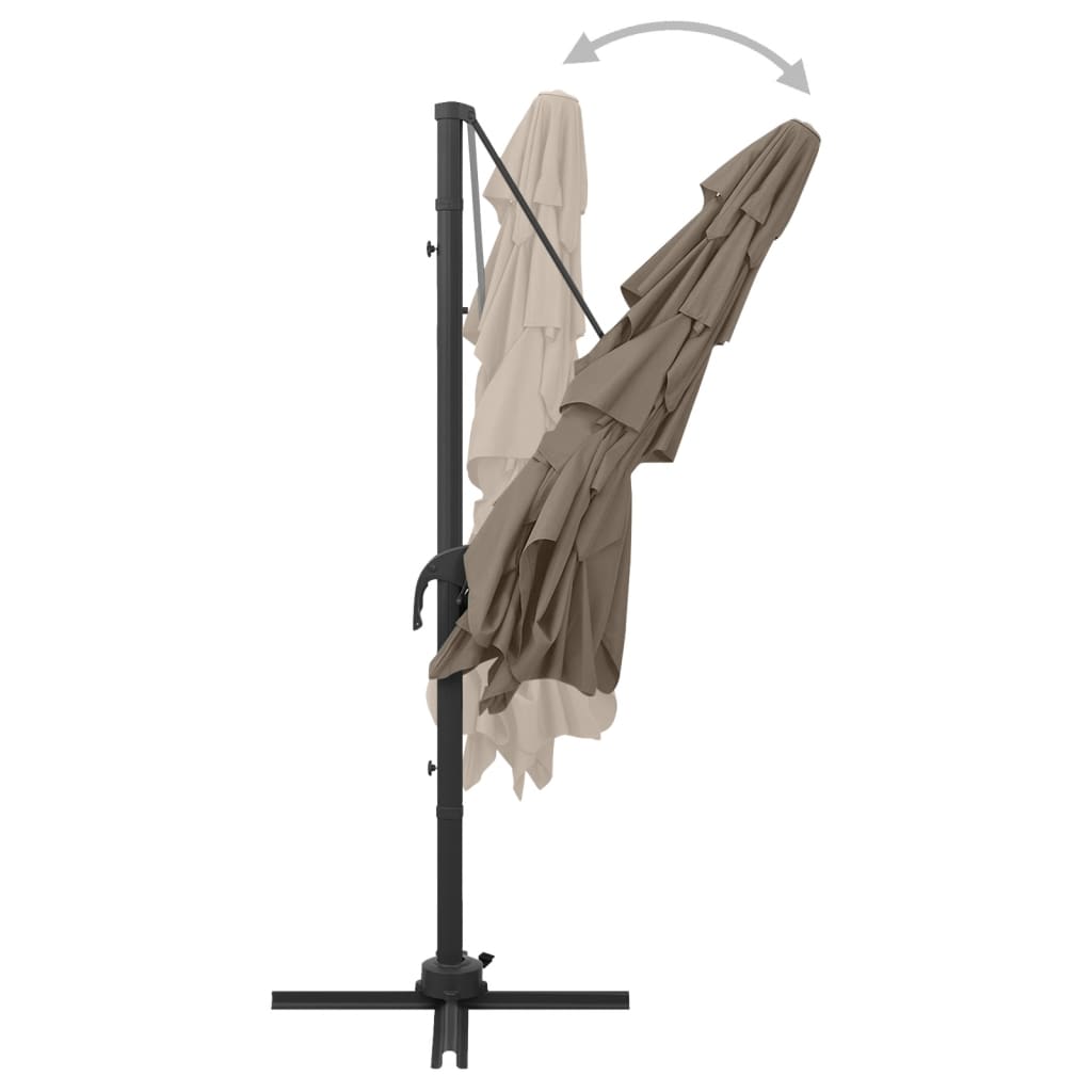 Sonnenschirm 4-lagig mit Aluminiumstange 250 x 250 cm Taupe