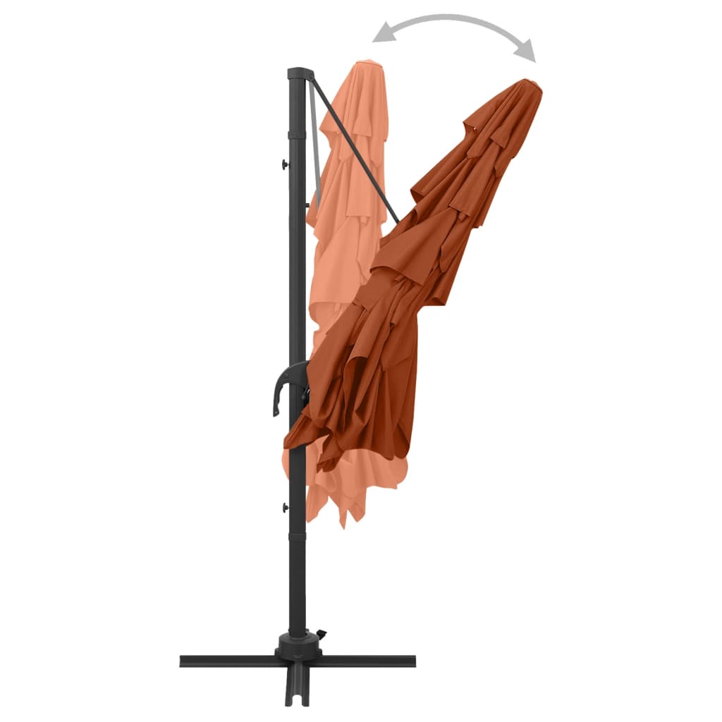 Parasol 4-Laags Met Aluminium Paal 250X250 Cm Terracottakleurig