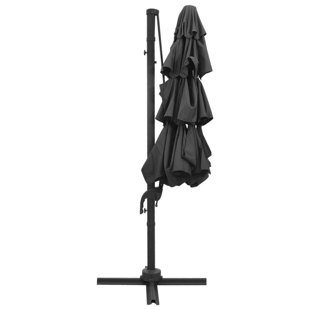 Parasol 4-Laags Met Aluminium Paal 3X3 M Antracietkleurig