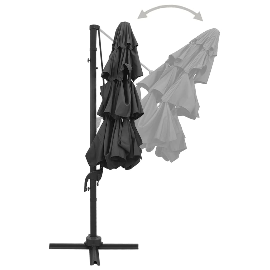 Parasol 4-Laags Met Aluminium Paal 3X3 M Antracietkleurig