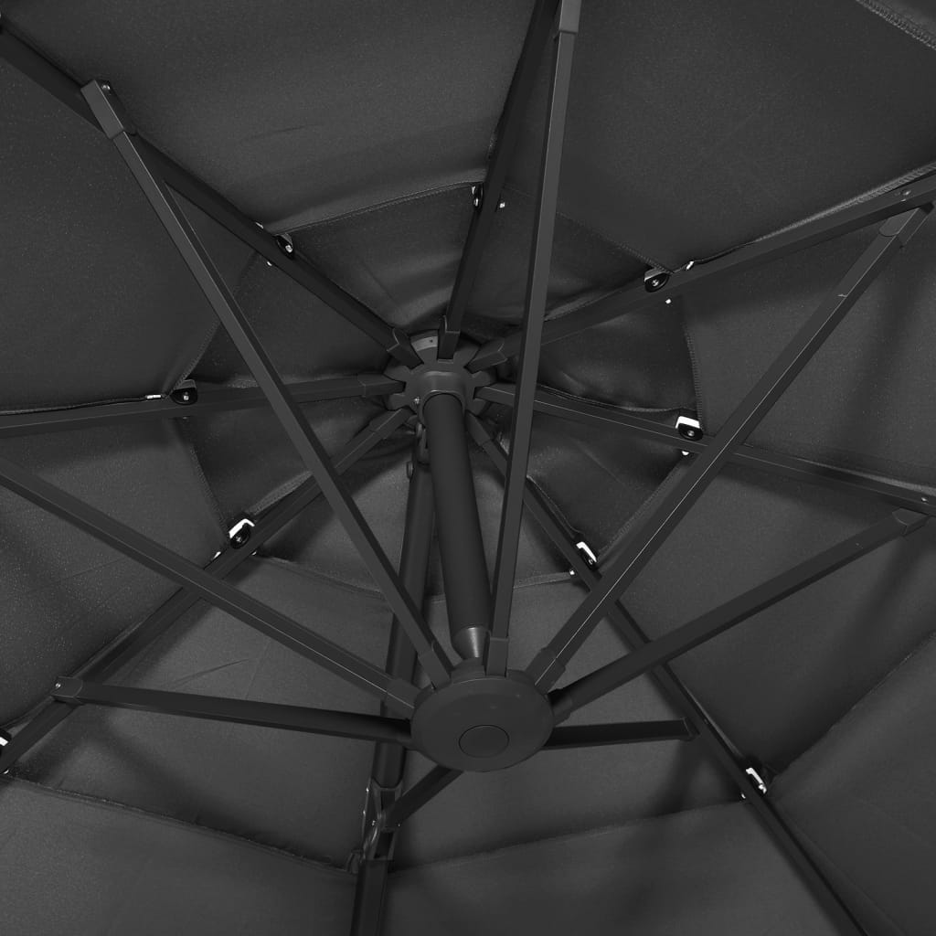 Parasol 4-Laags Met Aluminium Paal 3X3 M Antracietkleurig