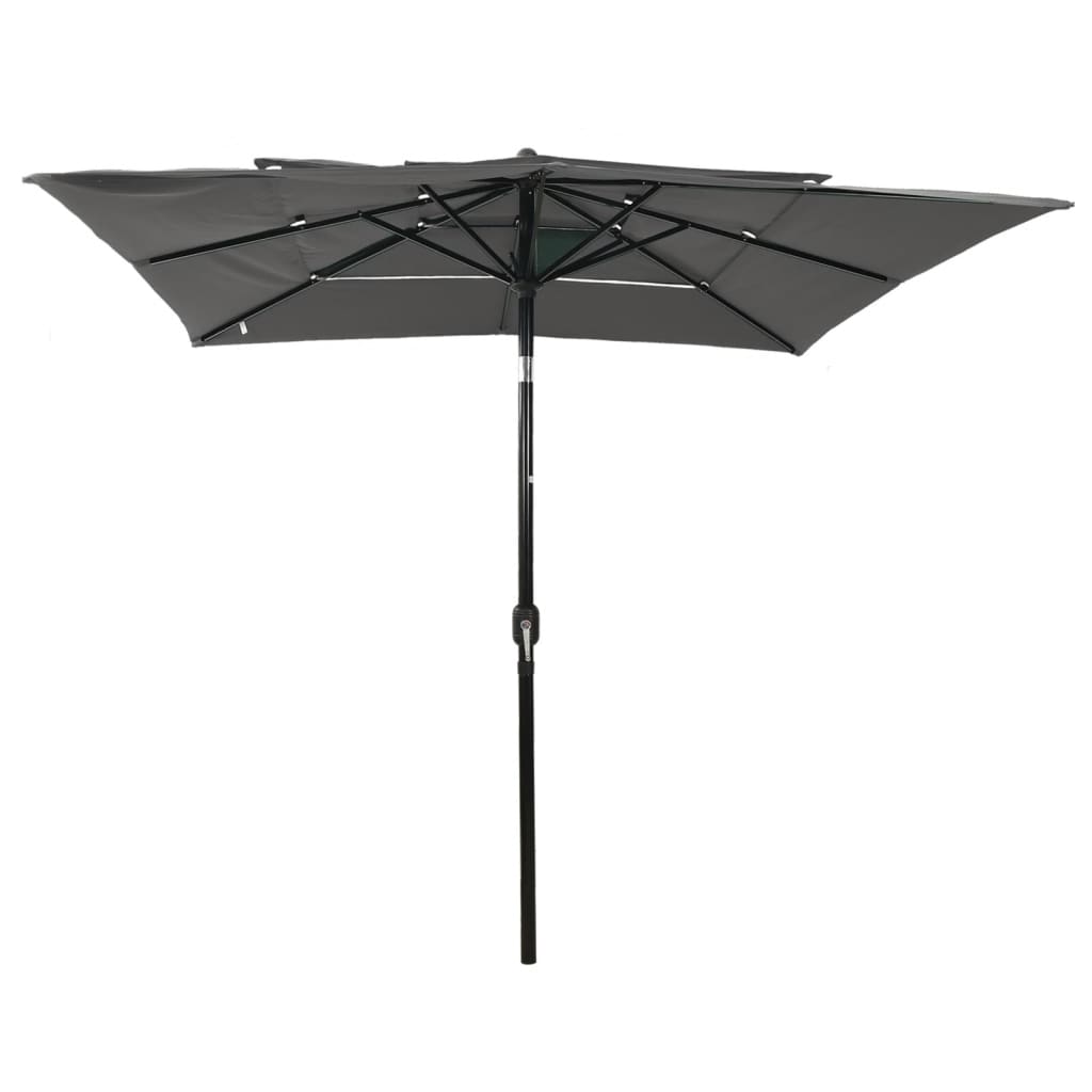 Parasol 3-Laags Met Aluminium Paal 2,5X2,5 M Antracietkleurig