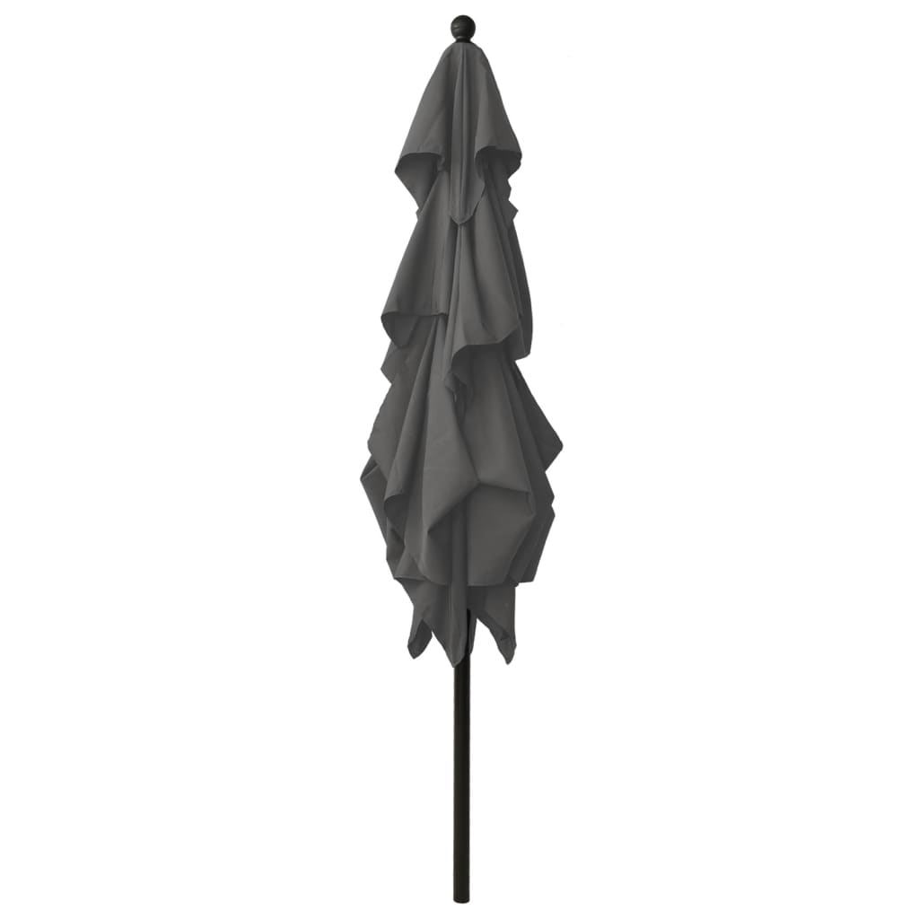Parasol 3-Laags Met Aluminium Paal 2,5X2,5 M Antracietkleurig