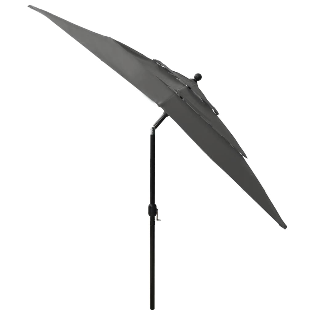 Parasol 3-Laags Met Aluminium Paal 2,5X2,5 M Antracietkleurig
