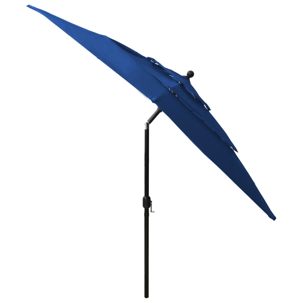 Parasol 3-Laags Met Aluminium Paal 2,5X2,5 M Azuurblauw