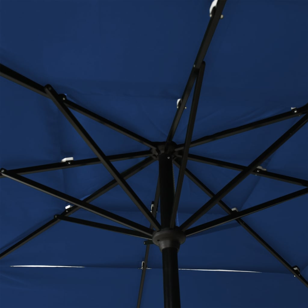 Parasol 3-Laags Met Aluminium Paal 2,5X2,5 M Azuurblauw