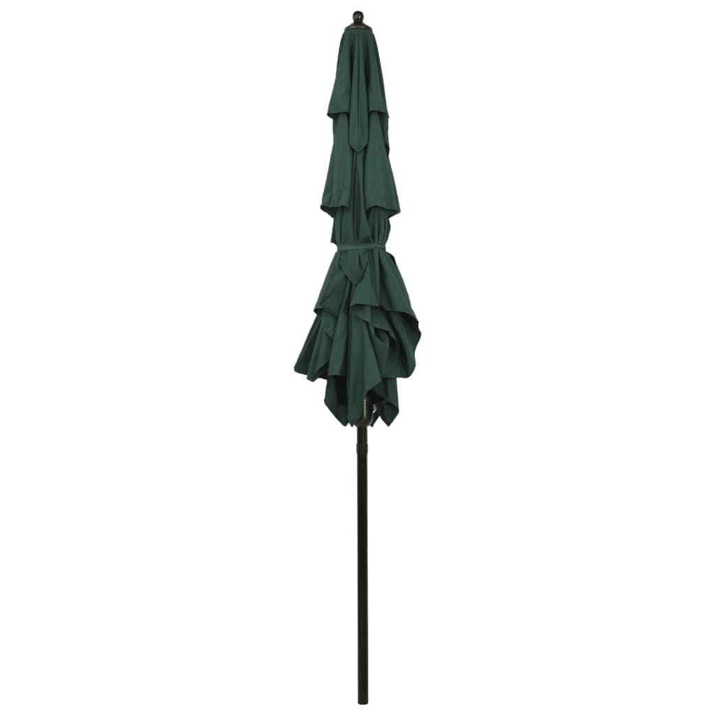 Parasol 3-Laags Met Aluminium Paal 2X2 M Groen