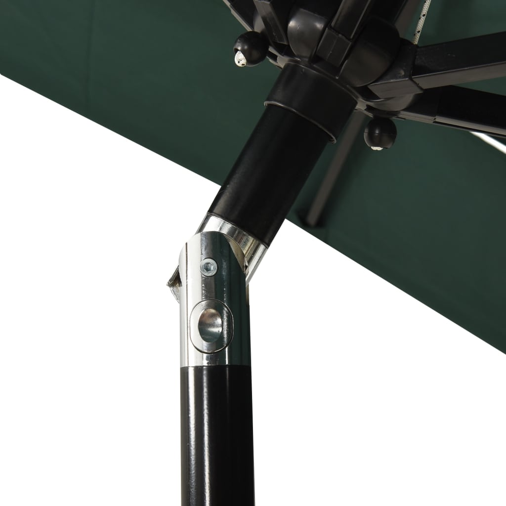 Parasol 3-Laags Met Aluminium Paal 2X2 M Groen