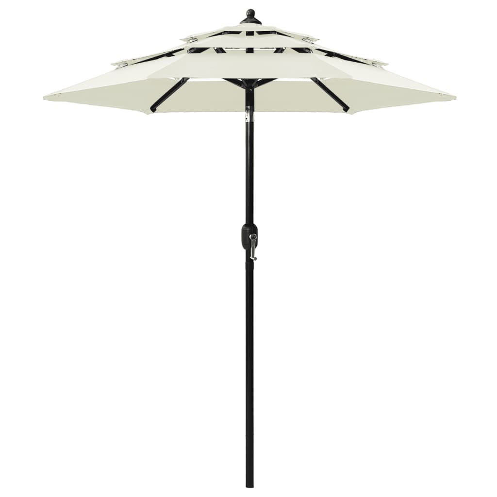 Parasol 3-Laags Met Aluminium Paal 2 M Zandkleurig