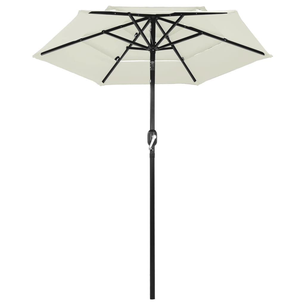 Parasol 3-Laags Met Aluminium Paal 2 M Zandkleurig