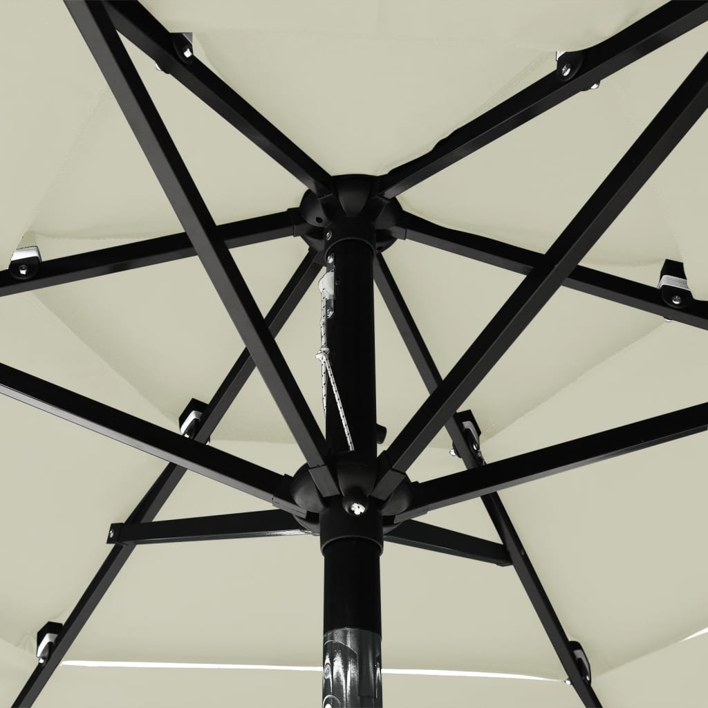 Parasol 3-Laags Met Aluminium Paal 2 M Zandkleurig