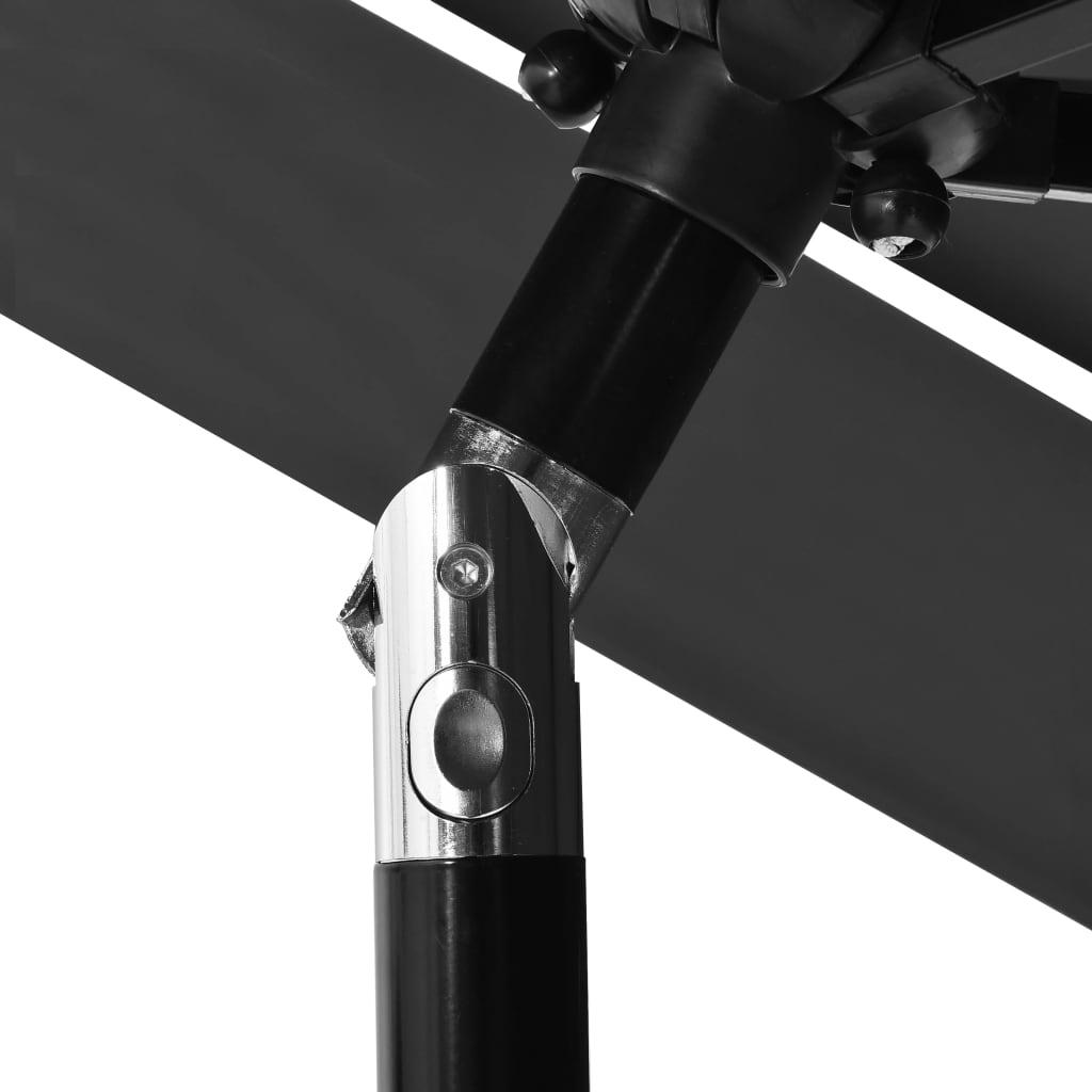 Sonnenschirm 3-stöckig mit Aluminiummast 2,5 m anthrazitfarben