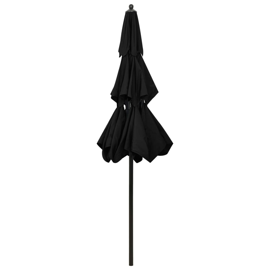 Parasol 3-Laags Met Aluminium Paal 2,5 M Zwart