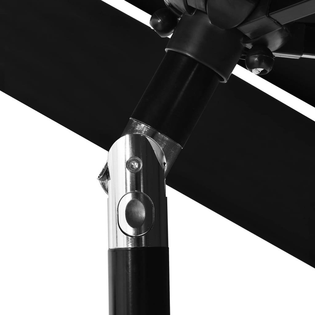 Parasol 3-Laags Met Aluminium Paal 2,5 M Zwart