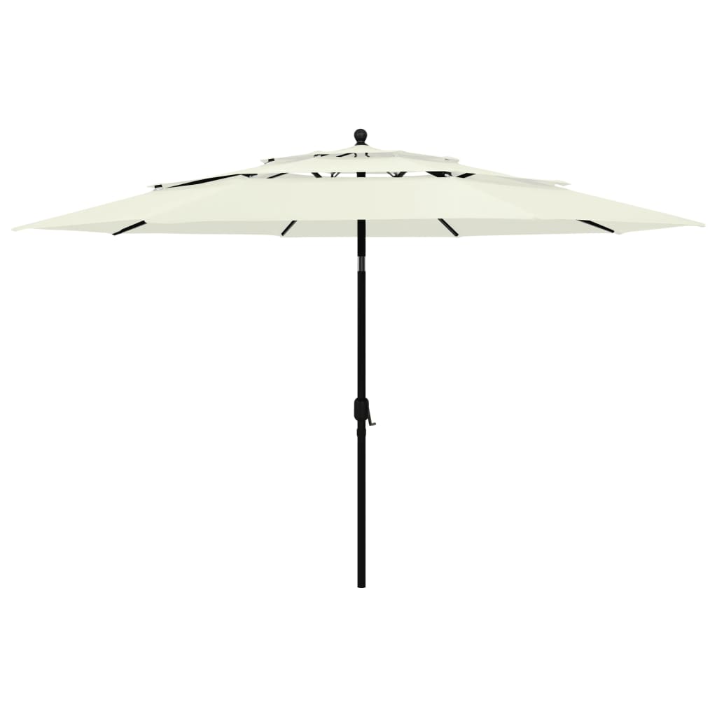 Parasol 3-Laags Met Aluminium Paal 3,5 M Zandkleurig