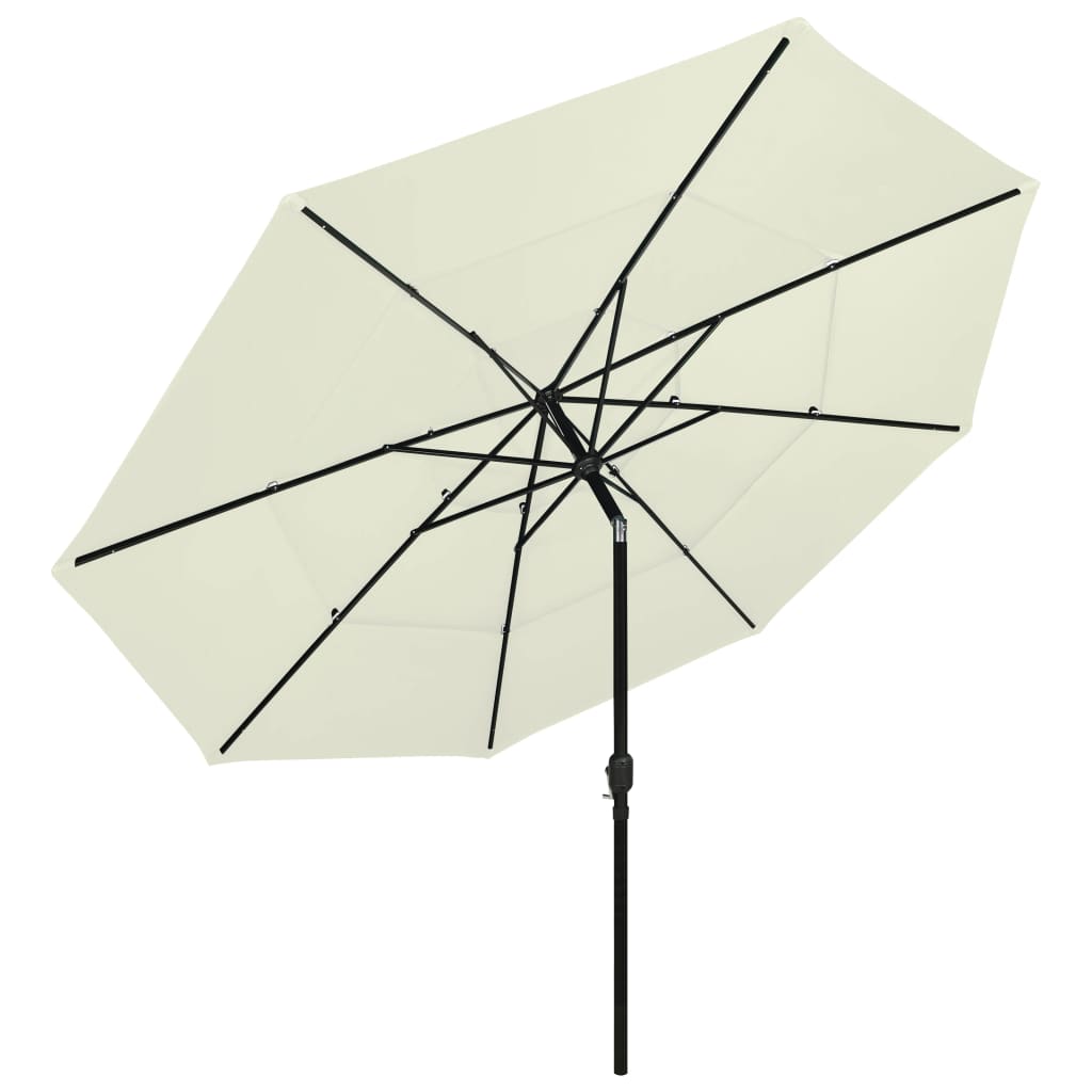 Parasol 3-Laags Met Aluminium Paal 3,5 M Zandkleurig