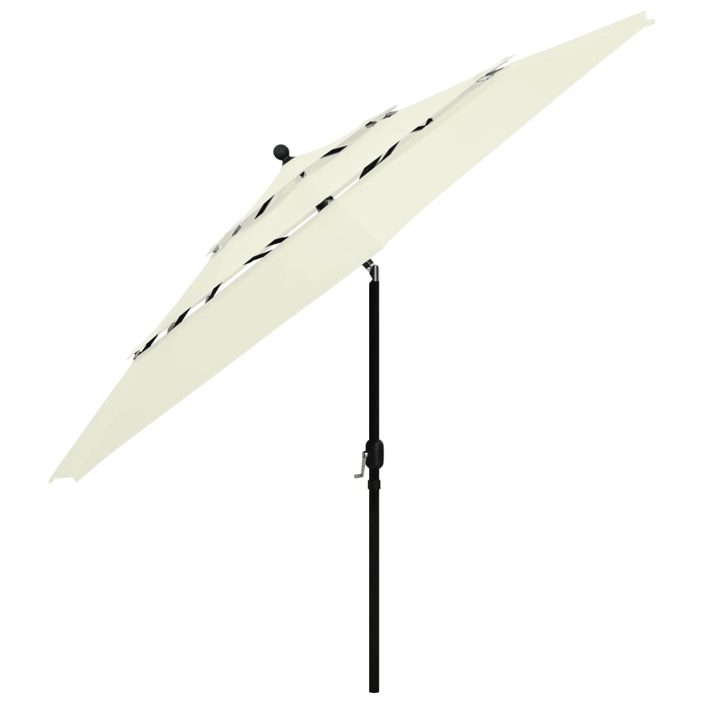 Parasol 3-Laags Met Aluminium Paal 3,5 M Zandkleurig