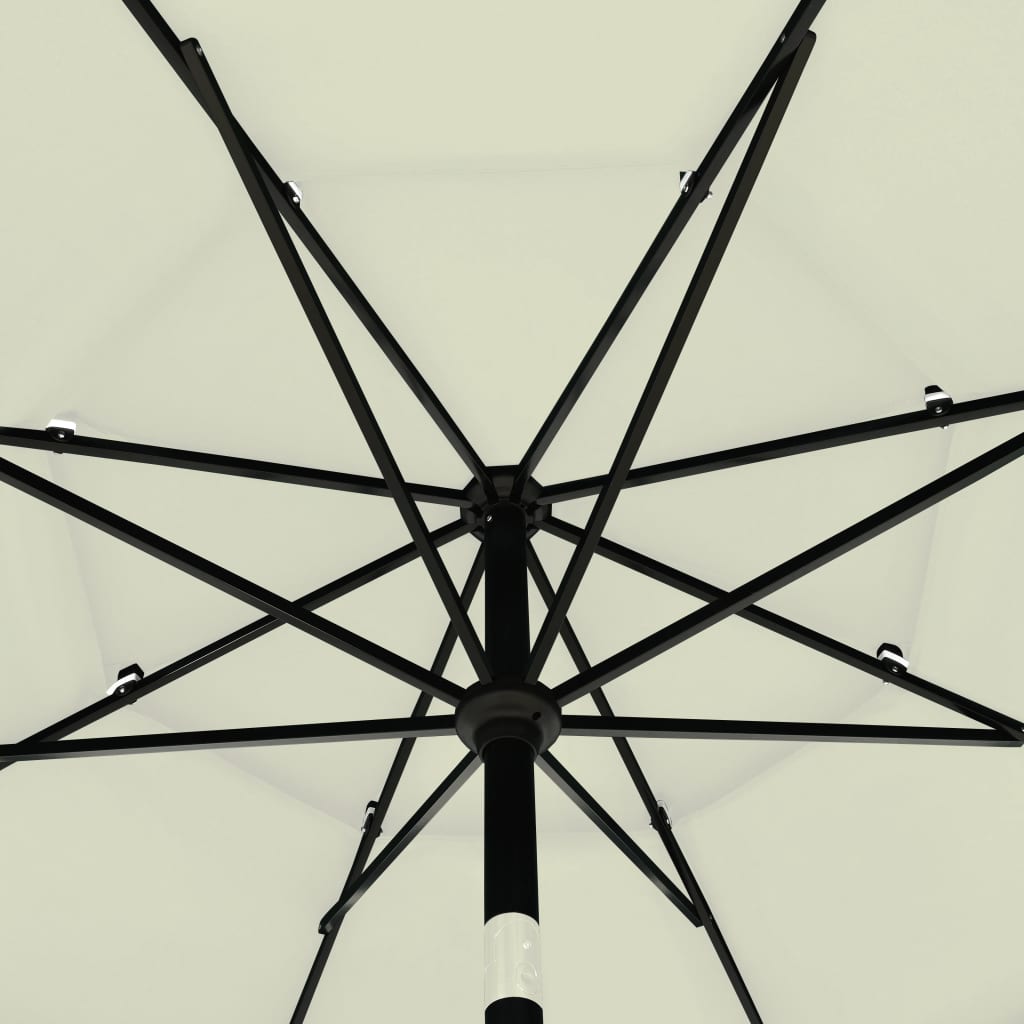 Parasol 3-Laags Met Aluminium Paal 3,5 M Zandkleurig