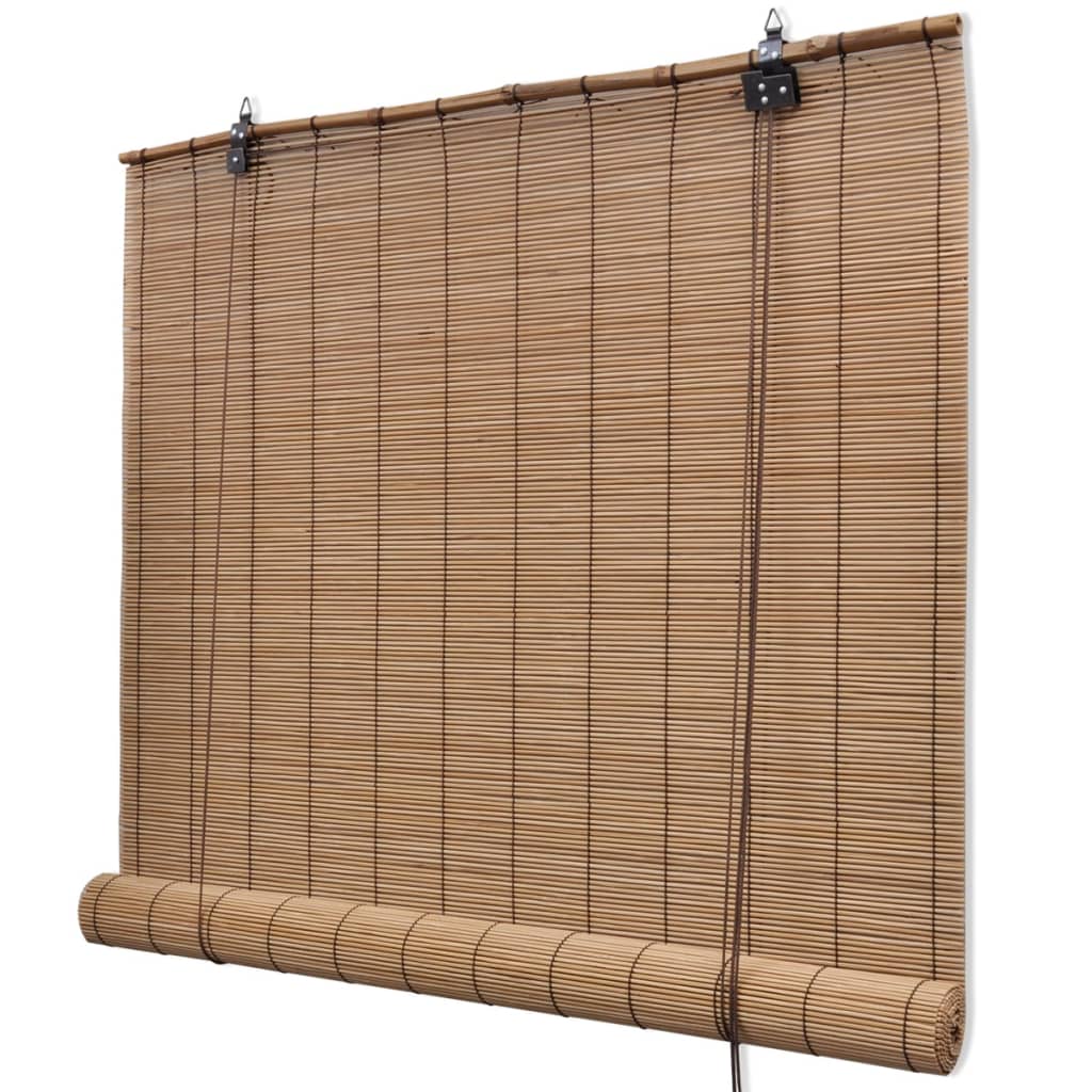 Rolgordijnen 2 St 120X220 Cm Bamboe Bruin