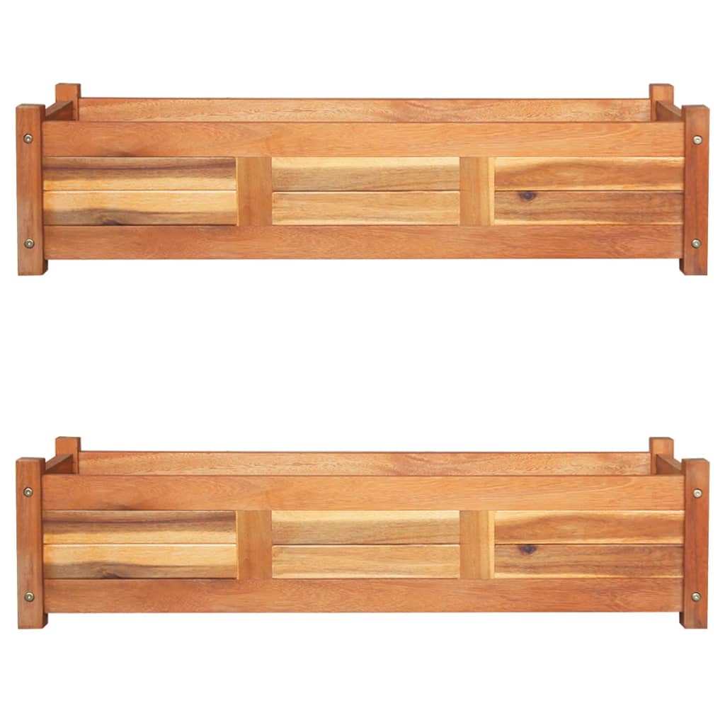 Pflanzgefäße erhöht 2 St 100x30x25 cm Akazienholz