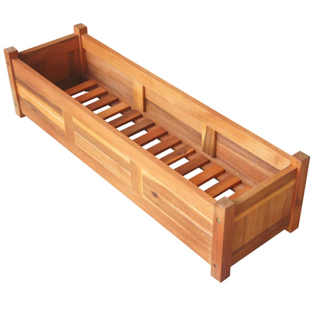 Pflanzgefäße erhöht 2 St 100x30x25 cm Akazienholz