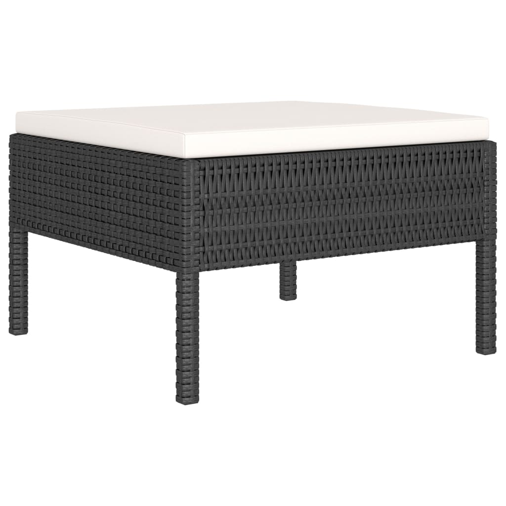 6-Delige Loungeset Met Kussens Poly Rattan Zwart