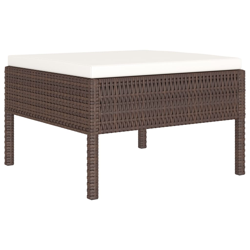 4-Delige Loungeset Met Kussens Poly Rattan Bruin