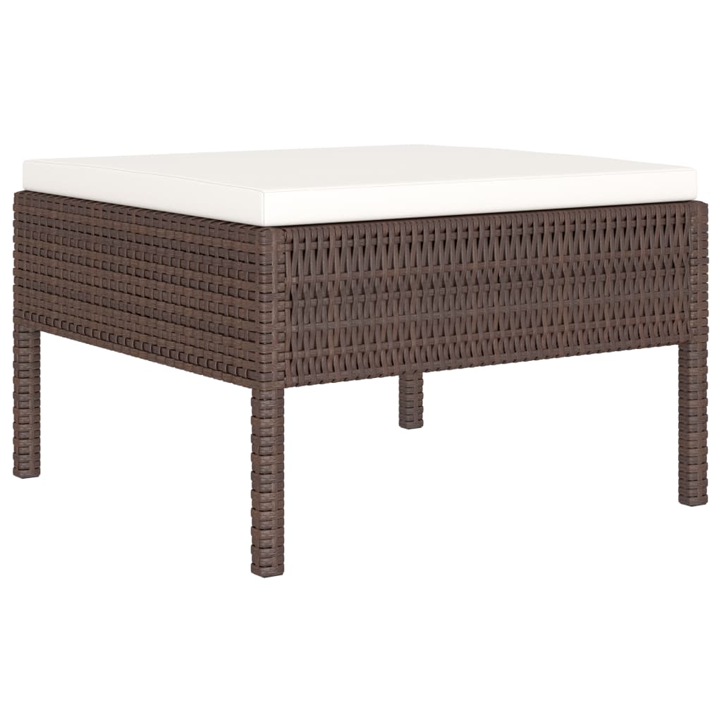 6-Delige Loungeset Met Kussens Poly Rattan Bruin