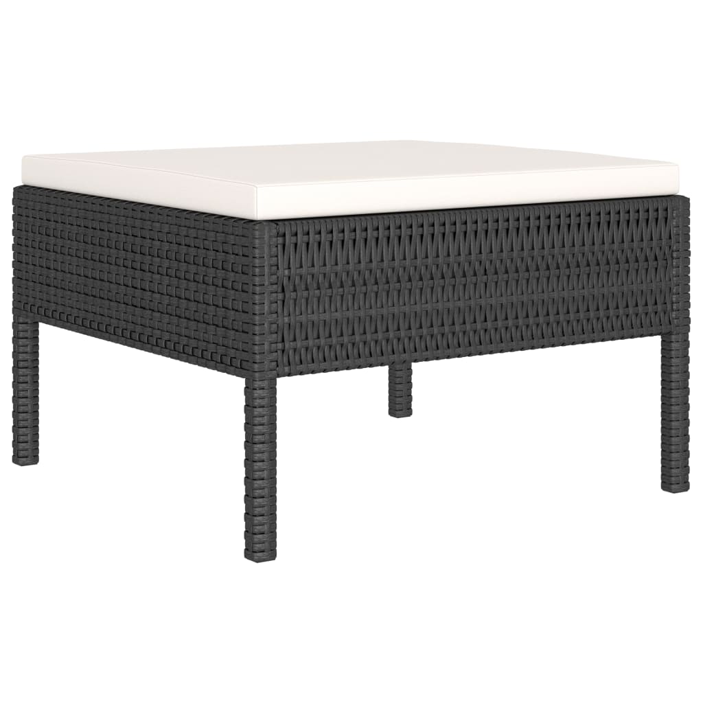 6-Delige Loungeset Met Kussens Poly Rattan Zwart