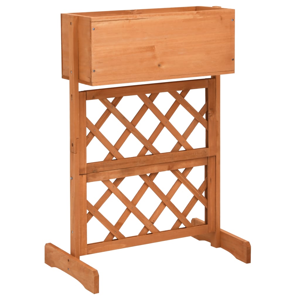 Latwerkplantenbak 45X30X74 Cm Massief Vurenhout Oranje