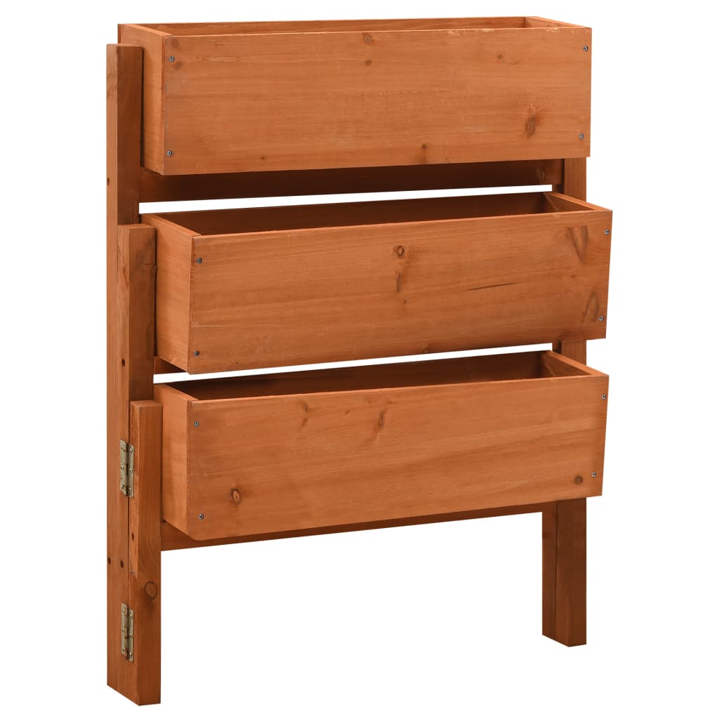 Plantenbak Inklapbaar 60X14X75 Cm Massief Vurenhout Oranje