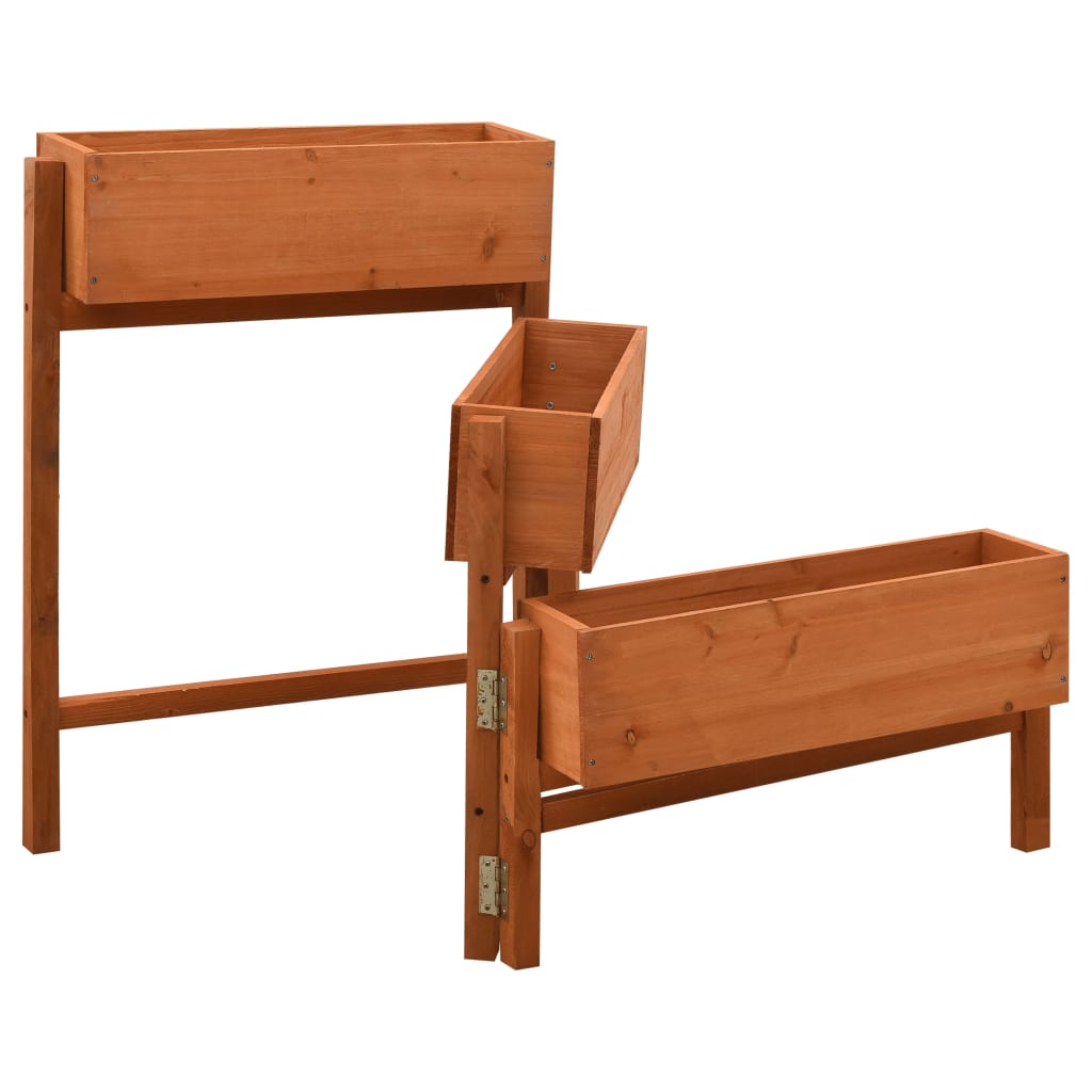 Plantenbak Inklapbaar 60X14X75 Cm Massief Vurenhout Oranje