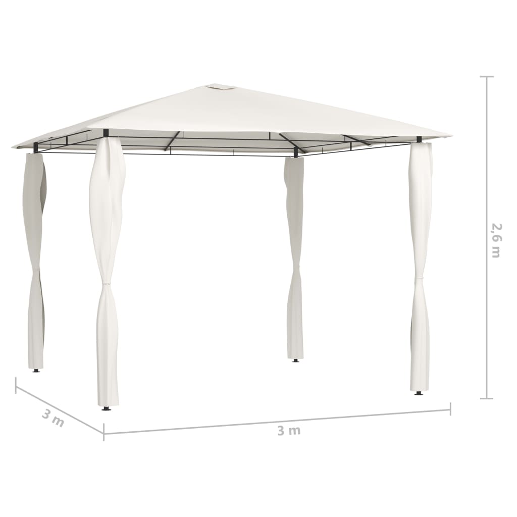 Prieel Met Paalhoezen 160 G/M² 3X3X2,6 M Crèmekleurig