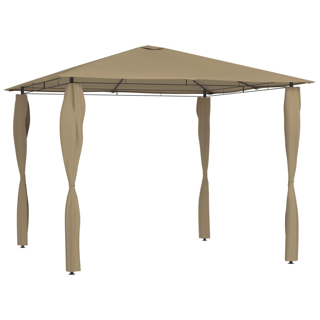 Prieel Met Paalhoezen 160 G/M² 3X3X2,6 M Taupe
