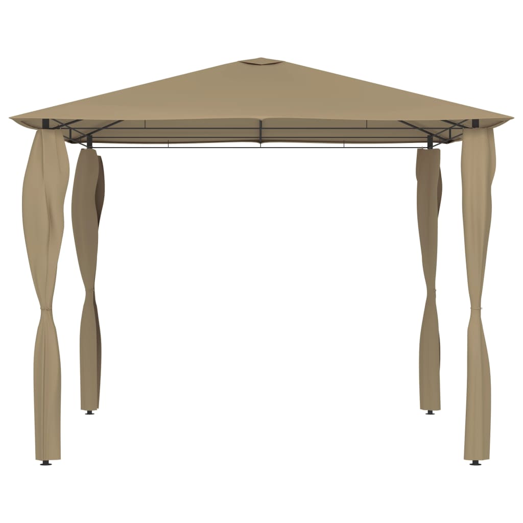 Prieel Met Paalhoezen 160 G/M² 3X3X2,6 M Taupe