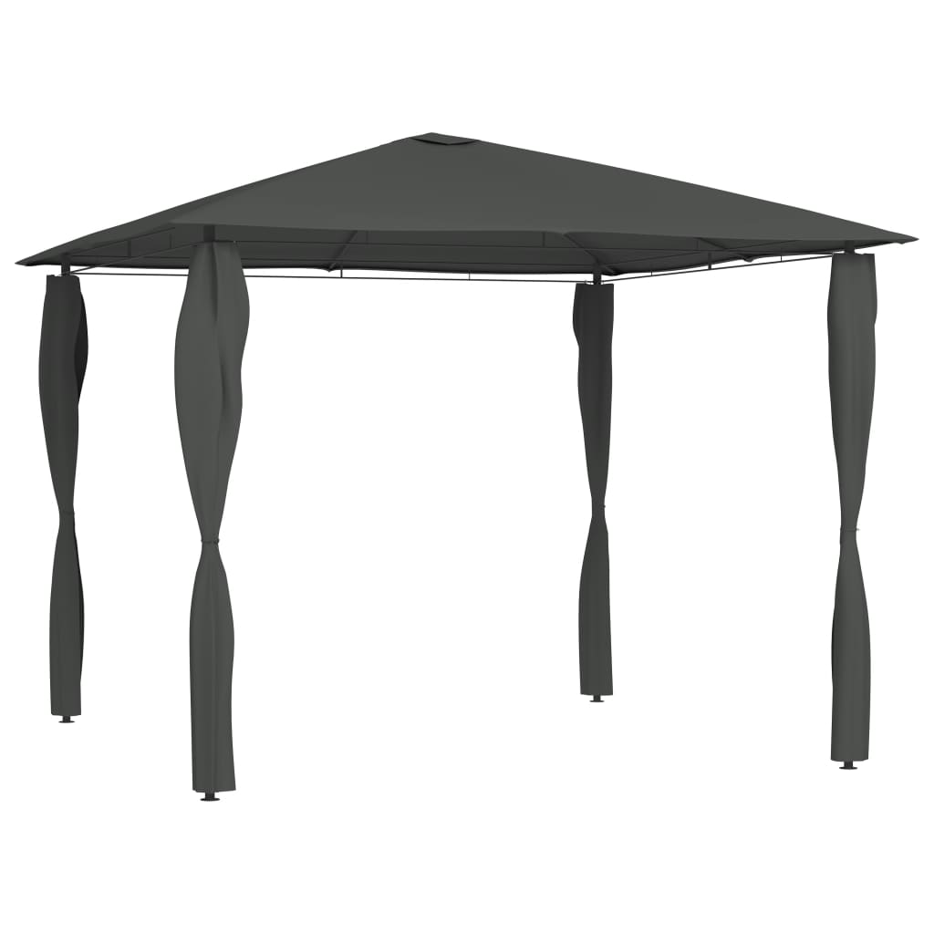 Prieel Met Paalhoezen 160 G/M² 3X3X2,6 M Antracietkleurig