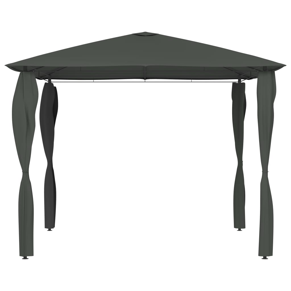 Prieel Met Paalhoezen 160 G/M² 3X3X2,6 M Antracietkleurig