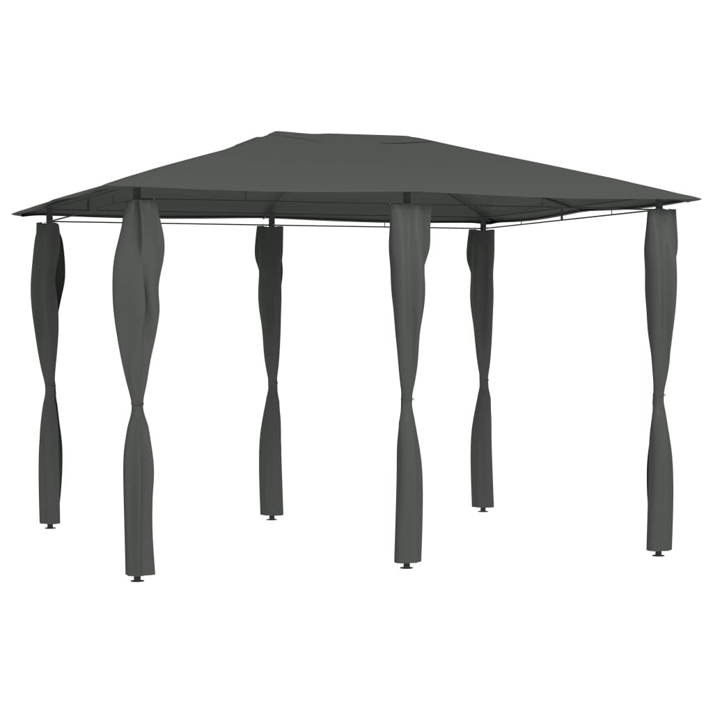 Prieel Met Paalhoezen 160 G/M² 3X4X2,6 M Antracietkleurig