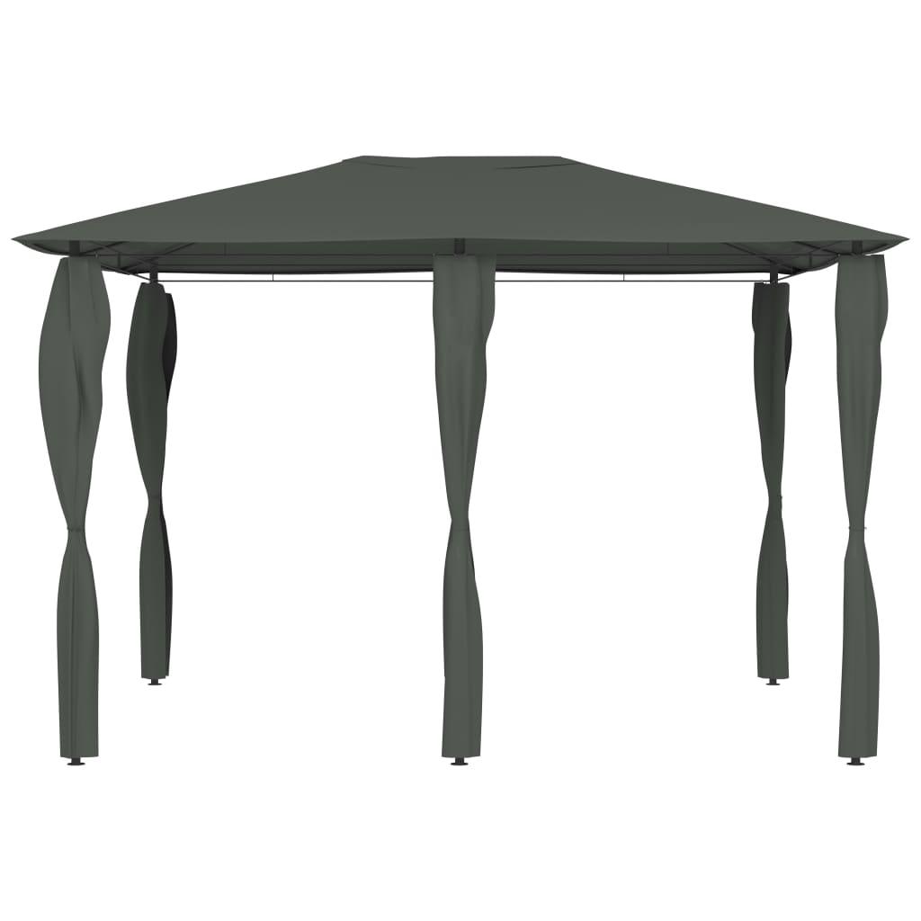 Prieel Met Paalhoezen 160 G/M² 3X4X2,6 M Antracietkleurig