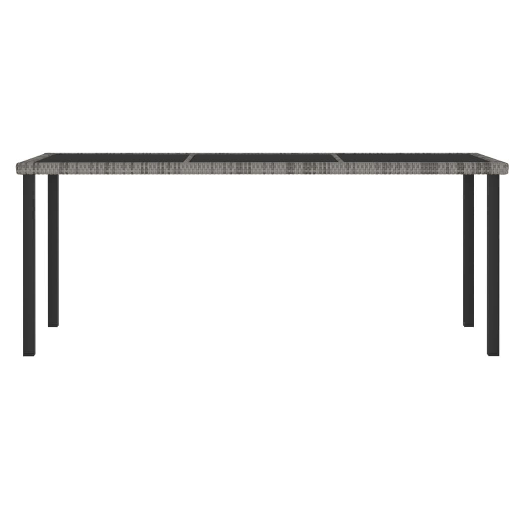 Tuintafel 180X70X73 Cm Poly Rattan Grijs