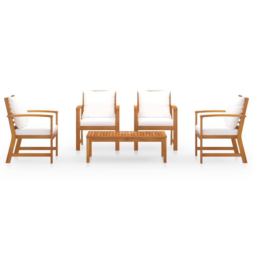 5-Delige Loungeset Met Kussens Massief Acaciahout