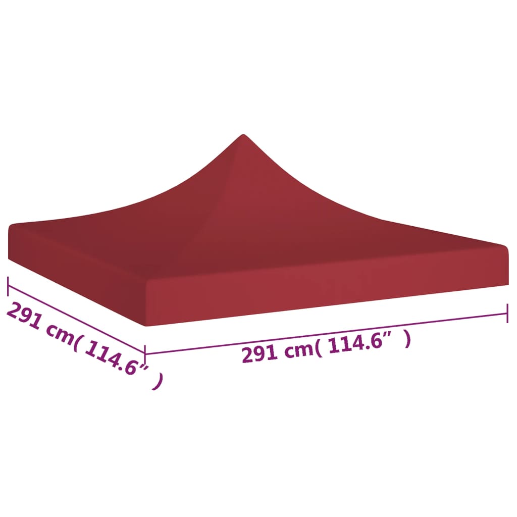 Partytentdak 270 G/M² 3X3 M Bordeauxrood