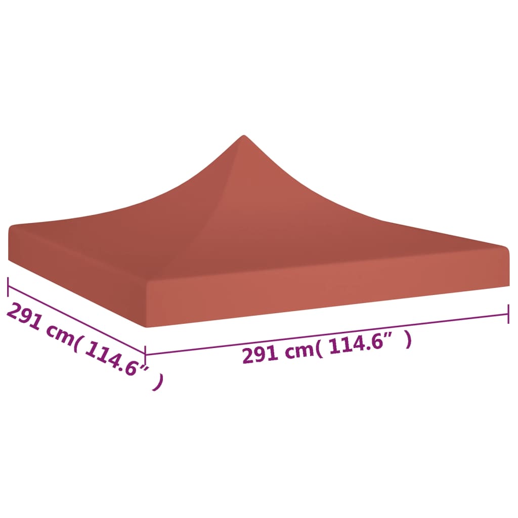 Partytentdak 270 G/M² 3X3 M Terracotta