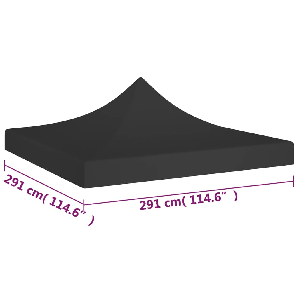 Partytentdak 270 G/M² 3X3 M Zwart