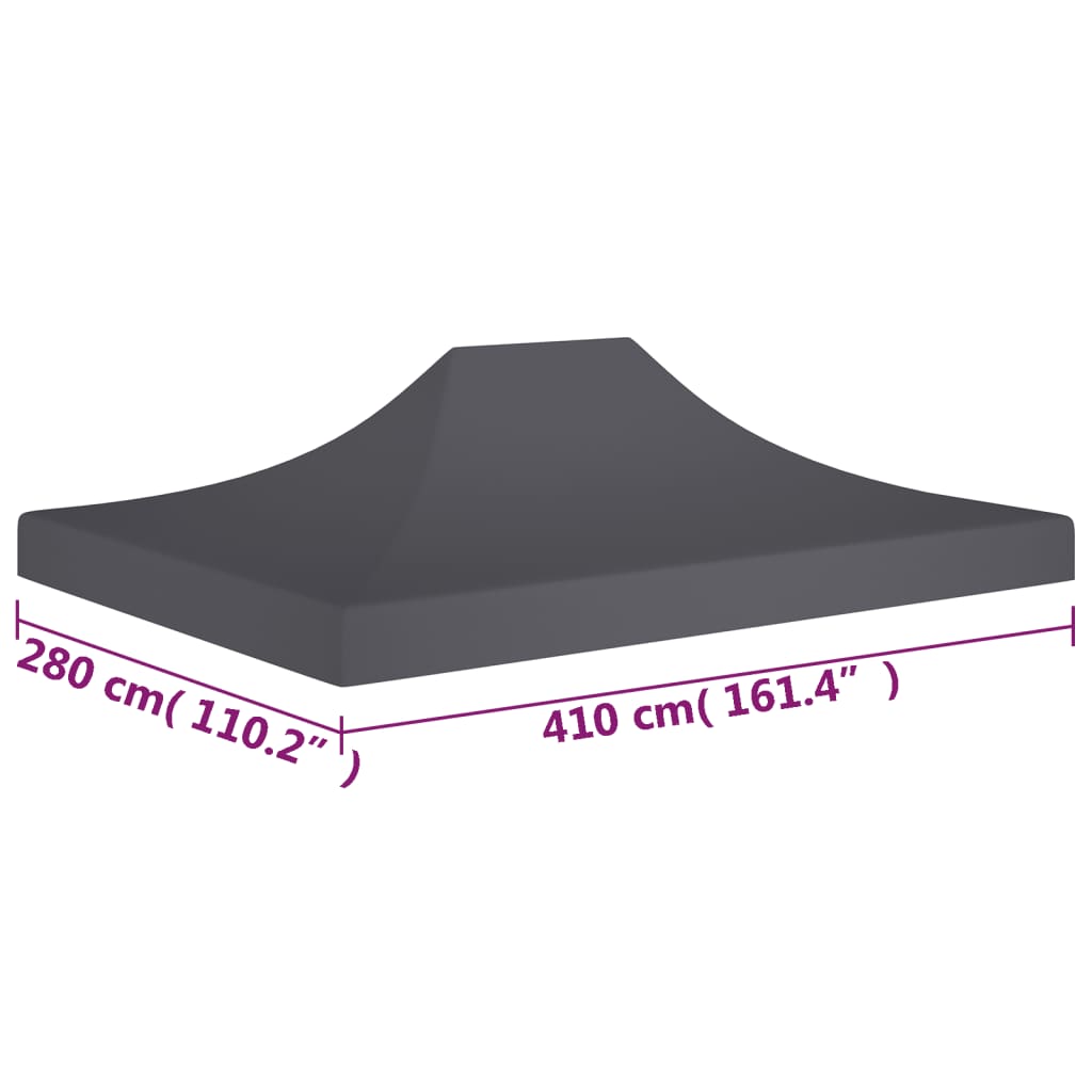 Partytentdak 270 G/M² 4X3 M Antraciet